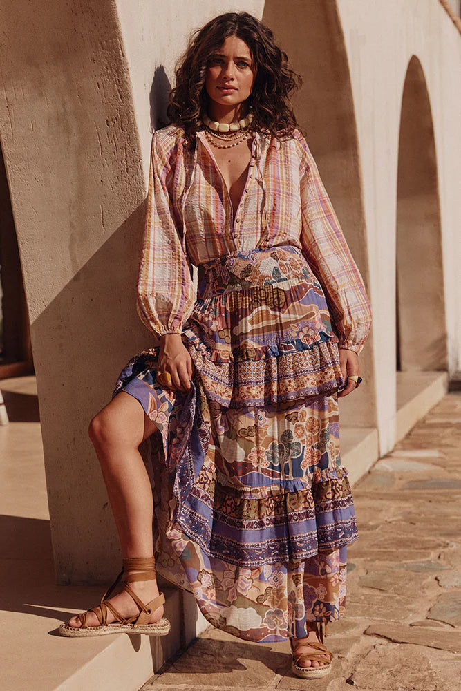 Dancing Valley Ra-Ra Maxi Skirt Violet