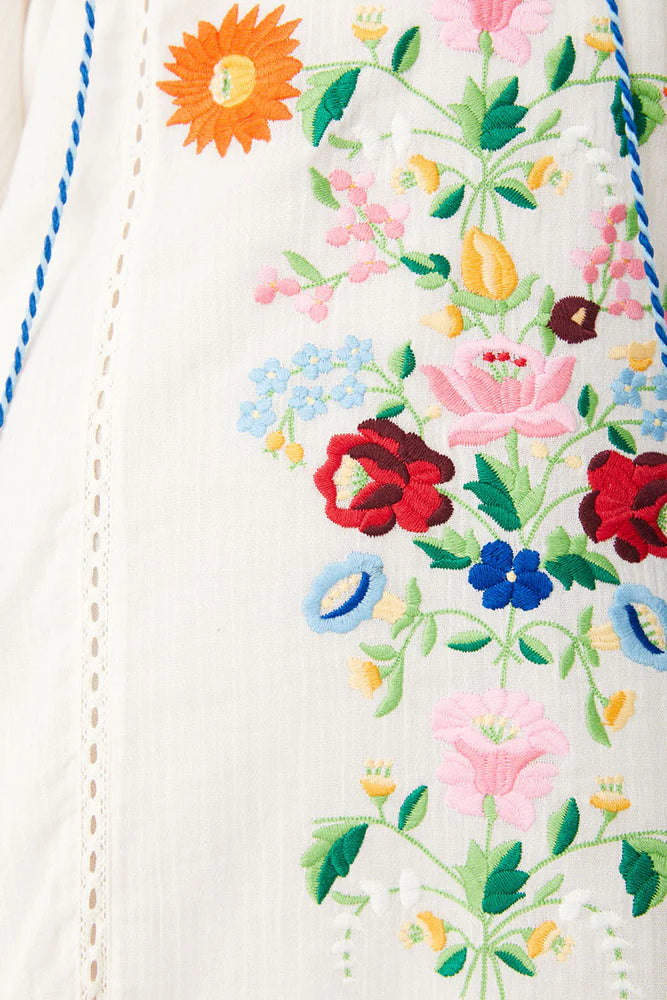 FLORAPALOOSA EMBROIDERED TUNIC DRESS- WILDFLOWER