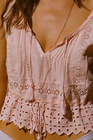 LOVE IN THE AFTERNOON LACE CAMI - ROSE WATER