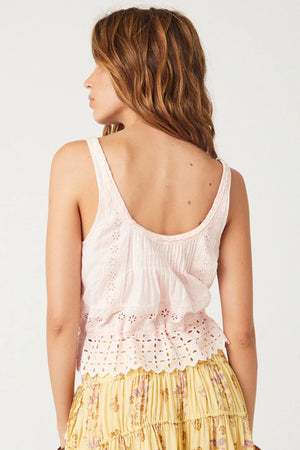 LOVE IN THE AFTERNOON LACE CAMI - ROSE WATER