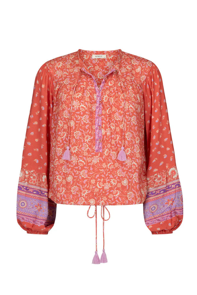 SUNSHINE BANDIT BLOUSE- CAYENNE