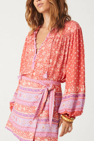 SUNSHINE BANDIT BLOUSE- CAYENNE