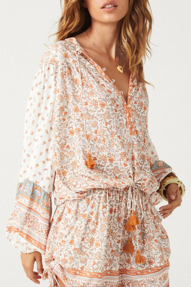 SUNSHINE BANDIT BLOUSE- DESERT SAGE