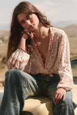 SUNSHINE BANDIT BLOUSE- DESERT SAGE