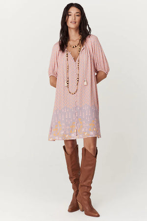 Sweet Nothings Button Through Tunic Dress- Sugar Plum