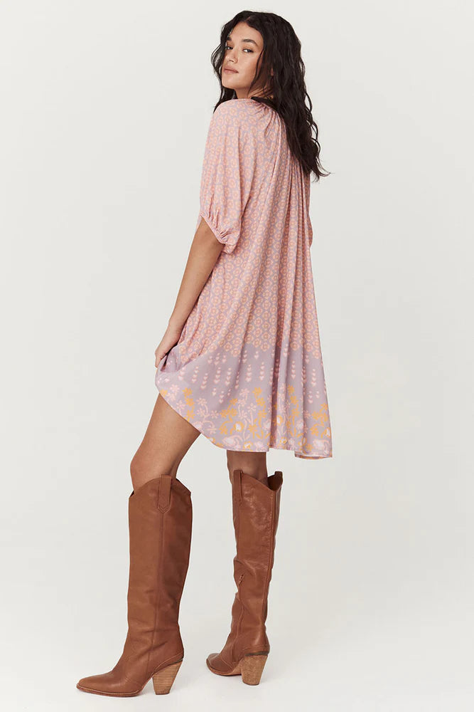 Sweet Nothings Button Through Tunic Dress- Sugar Plum