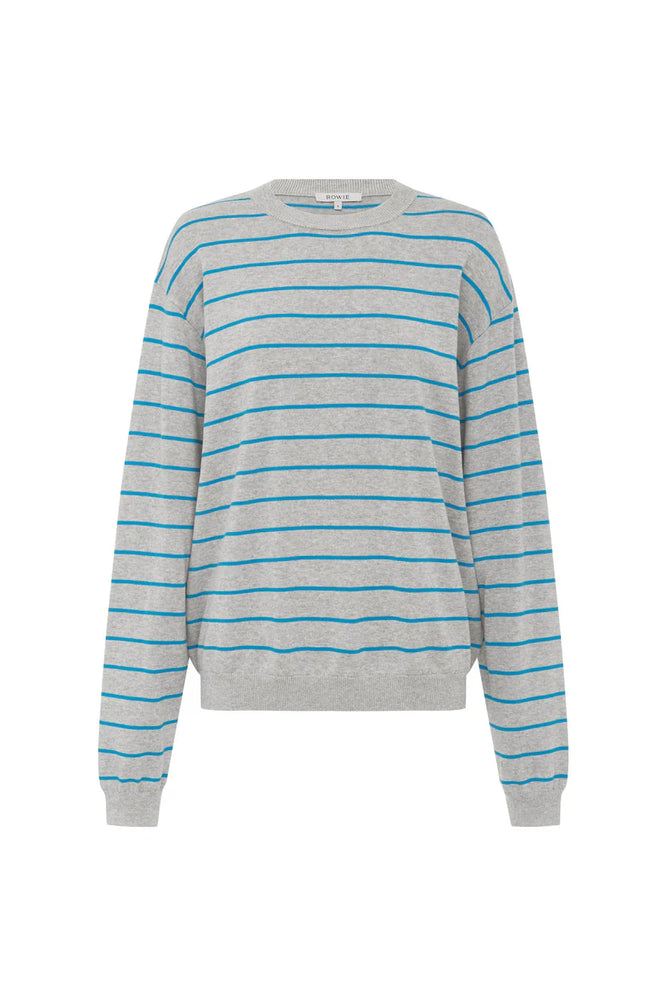Tatiana Stripe Knit Top Cerulean Marle