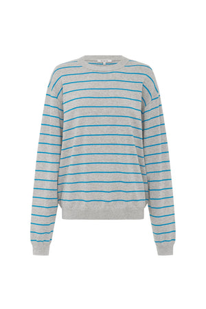 Tatiana Stripe Knit Top Cerulean Marle