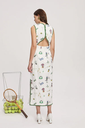 PLAY EMBROIDERED MIDI DRESS