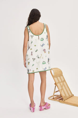 PLAY EMBROIDERED MINI DRESS