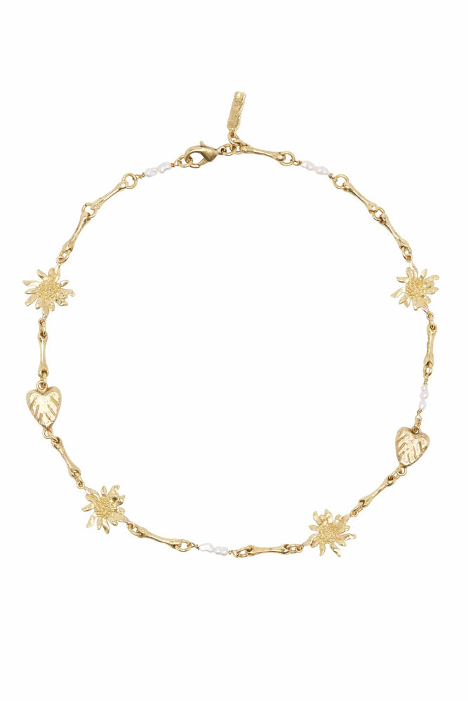 Tesori Flower & Heart Necklace