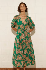 EBB DRESS - K'GARI PALM GREEN