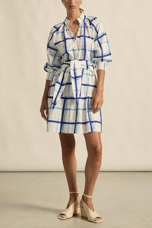 Elated Dress - Azure Check