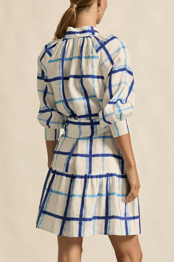 Elated Dress - Azure Check