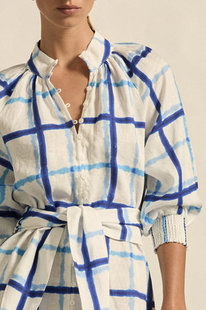 Elated Dress - Azure Check