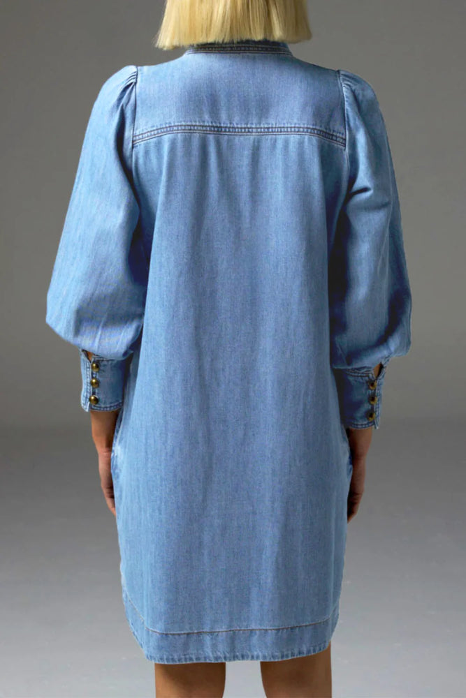 ELOCUTION DRESS - LIGHT WASHED DENIM