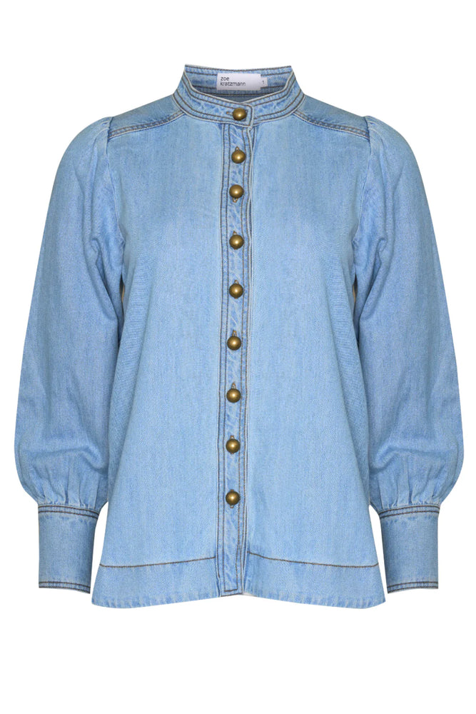 HANKER TOP - LIGHT WASHED DENIM