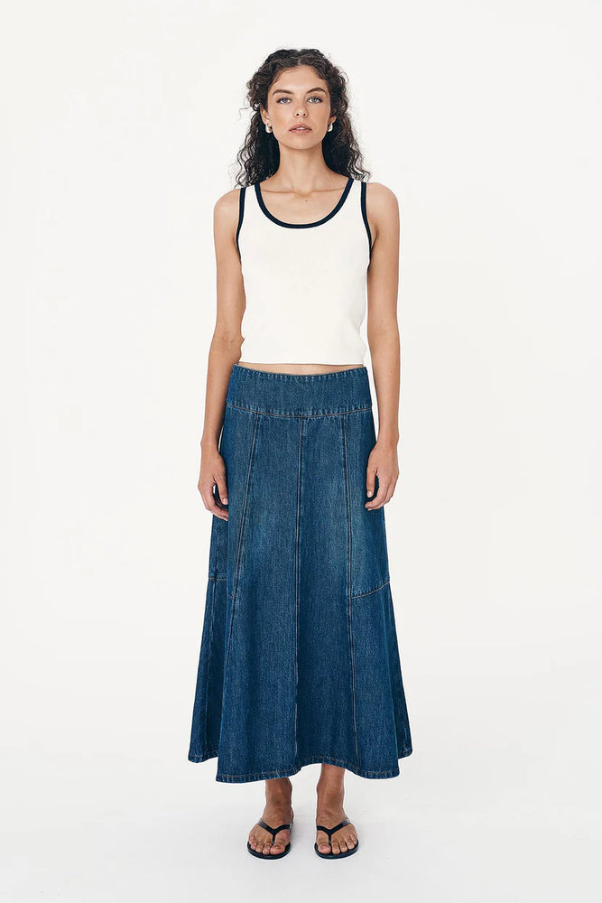 Blake Contrast Knit Tank Ink