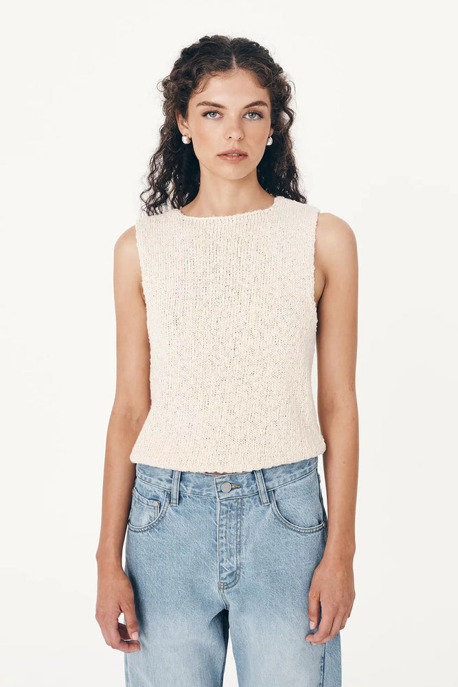 Catalina Knit Tank Creme