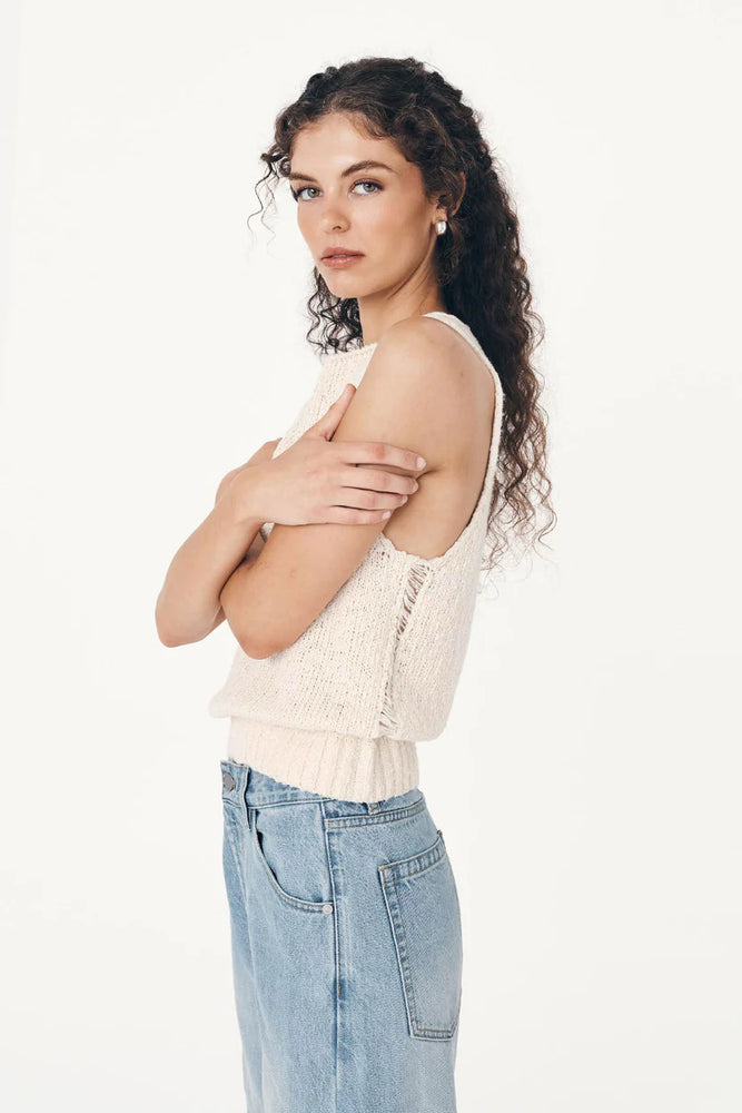 Catalina Knit Tank Creme