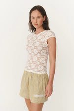 Galo Sunflower Lace Tee Creme