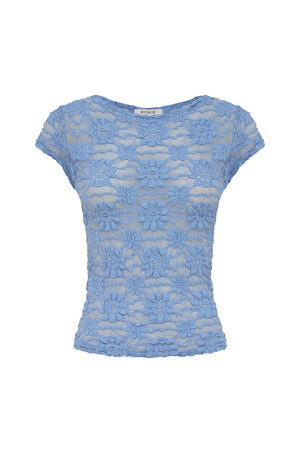 Galo Sunflower Lace Tee Periwinkle