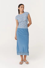 Galo Sunflower Lace Tee Periwinkle