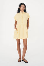 Gina Linen Mini Dress Lemon