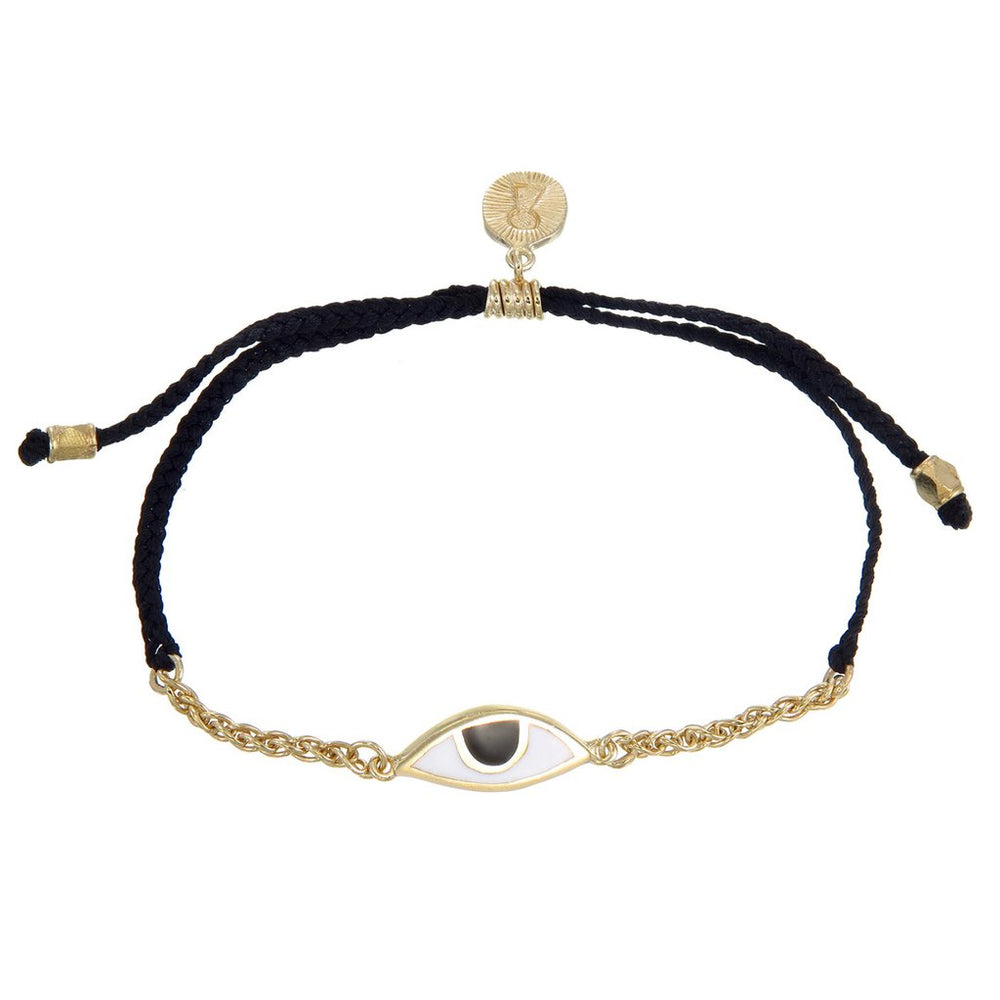 
            
                Load image into Gallery viewer, CHAIN &amp;amp; CORD EYE PROTECTION BRACELET - BLACK - GOLD
            
        