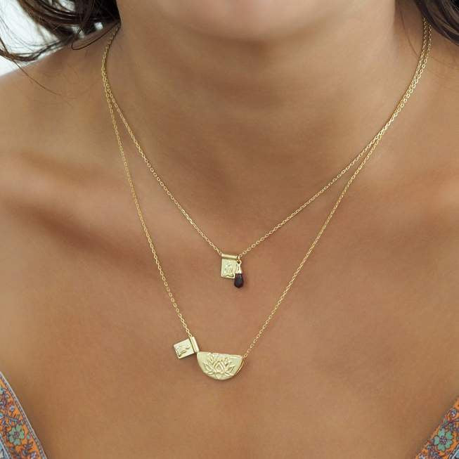 GOLD LOTUS AND LITTLE BUDDHA NECKLACE