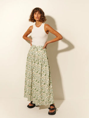 Gabrielle Maxi Skirt - Sage Floral