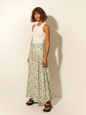 Gabrielle Maxi Skirt - Sage Floral