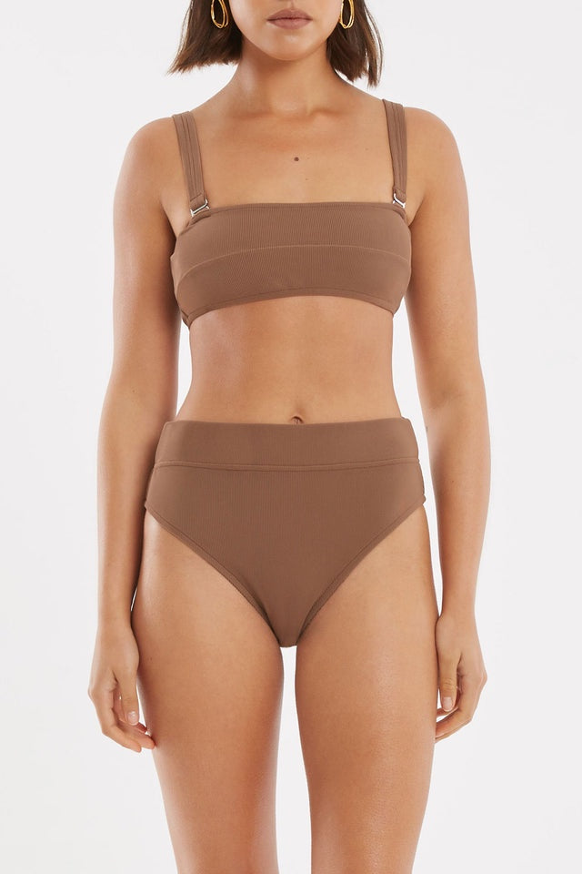Brown Ribbed Waisted Brief