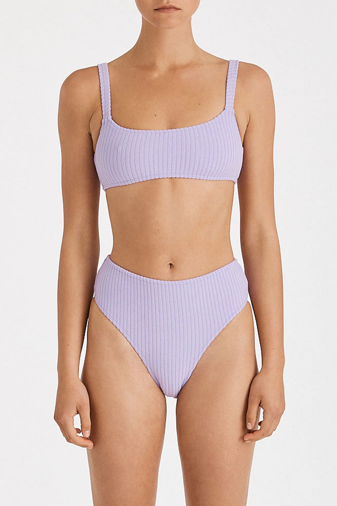 CORD TOWELLING WAISTED BRIEF - LILAC