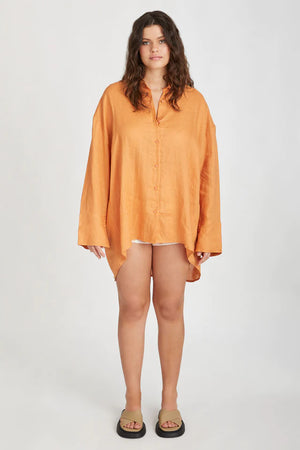 
            
                Load image into Gallery viewer, Tangerine Linen Shirt
            
        