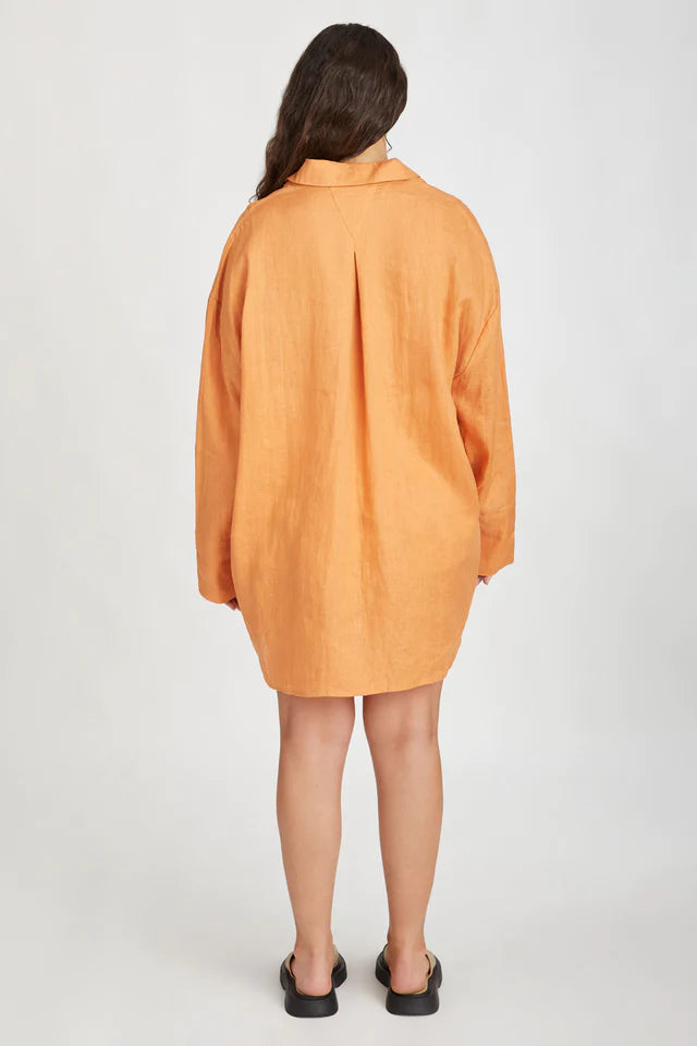 Tangerine Linen Shirt