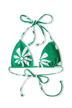 GREEN FLOWER REVERSIBLE HALTER TRIANGLE